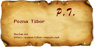 Pozna Tibor névjegykártya